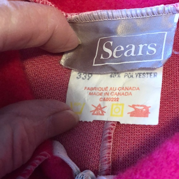 VINTAGE SEARS WOMENS SMALL FUSCIA PINK WARM FLEECE ONSIE PJ’S & SLIPPERS - #318 - Picture 3 of 9